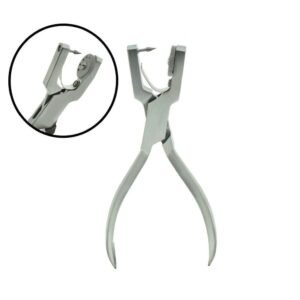 Pair of lockable pliers with long jaws and an adjustable screw at the jaw, shown in a close-up highlight of the mechanism for precise crimping or gripping adjustments.