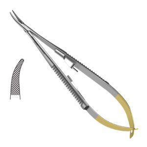 Castroviejo Micro Needle Holder, Curved - TC