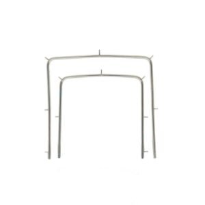 Set of three nested metal U-shaped frames with small mounting pegs along the legs, likely a support rack component.